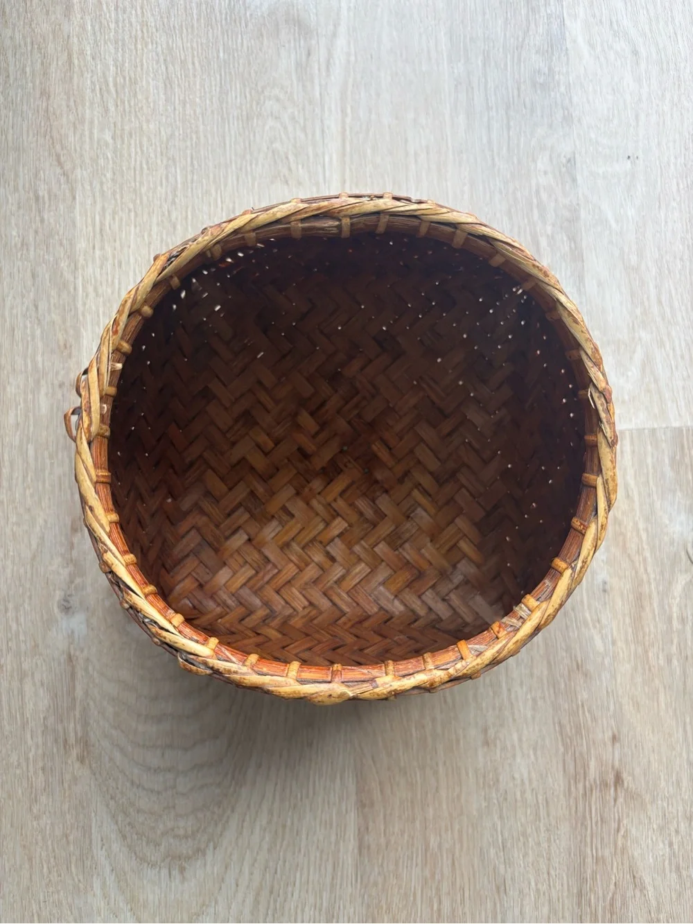 Vintage Japanese Bamboo Basket: Sumitori Style, Ikebana Vase, Wabi-Sabi Decor